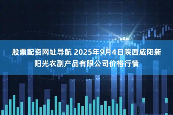 股票配资网址导航 2025年9月4日陕西咸阳新阳光农副产品有限公司价格行情